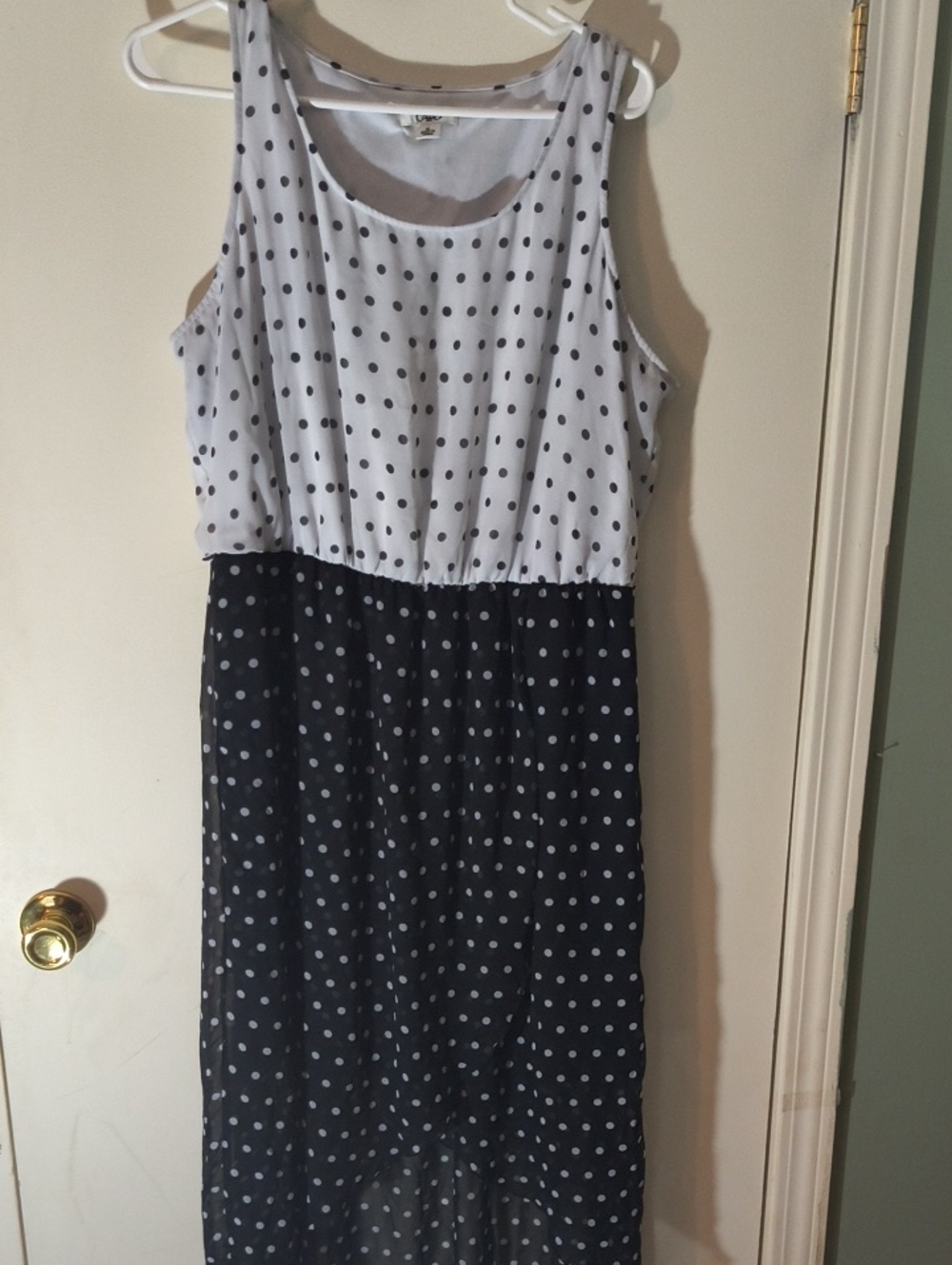 Cato Black and White Polka Dot Maxi Dress